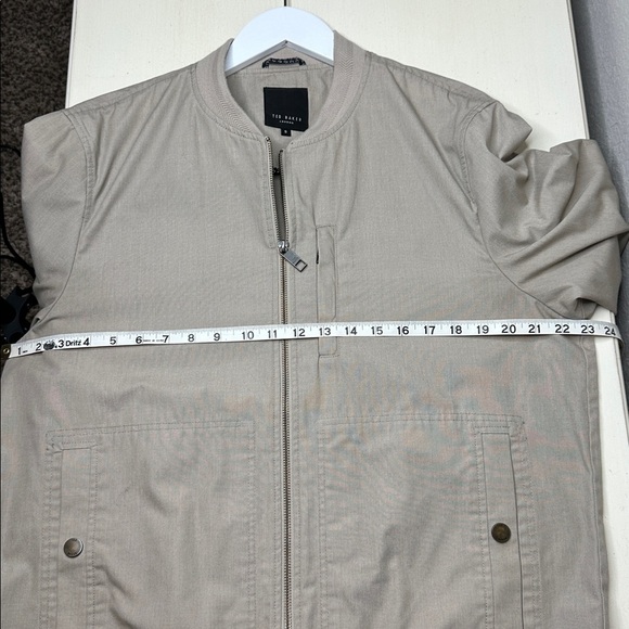 Ted Baker London Men's Cotton Blend Bomber Jacket Stone Ted Size 5 / US Size XL - Picture 13 of 16